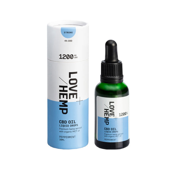 Love Hemp 1200mg Peppermint 4% CBD Oil Drops - 30ml