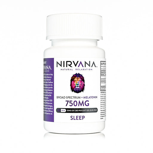 Nirvana CBD + Melatonin 750mg Gel Capsules - 30 Gels